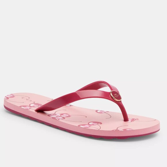 🍒 Coach Zayn Flip Flop With Cherry Print - Picture 3 of 11